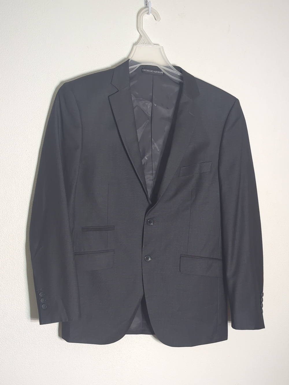 Giorgio Armani Le Collezioni Mens Blazer 100% Wool Made Italy Charcoal Grey 40R